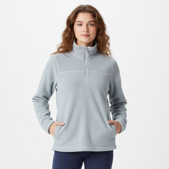 Old Navy Womens S Gray Quarter Zip Fleece Pullover Jacket Cozy Warm Hike - Picture 1 of 8